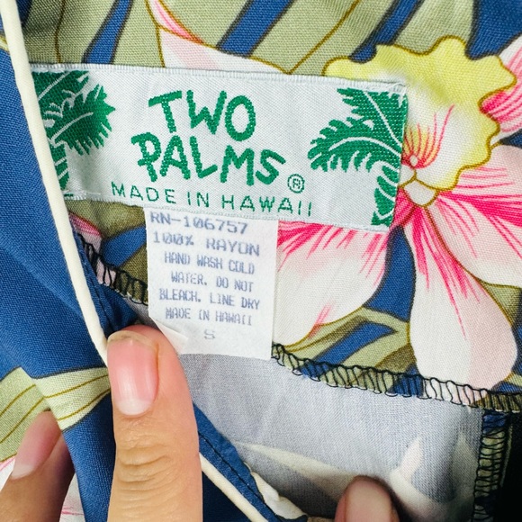 Two Palms Hawaiian Paris Orchid Floral Mermaid Pleated Midi Dress - Picture 3 of 7